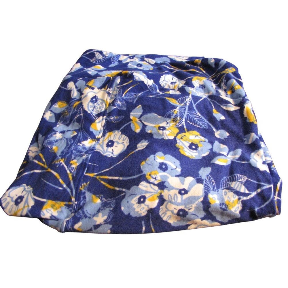 LuLaRoe TC2 Blue Yellow White Flowers Leggings